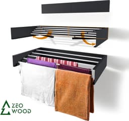 Zeo Wood® - Wanddroogrek Inklapbaar 70 cm - 3.5 m Drooglengte Grijs — thumbnail 1