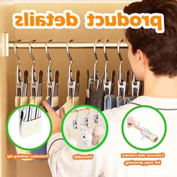 Wasknijpers van roestvrij staal voor wasrekken – duurzaam – veelzijdig – compact – ideaal voor binnen en buiten – 10.5 x 2.3 cm – wasaccessoires – huishoudelijke artikelen — thumbnail 3