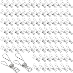 200 Stuks RVS Wasknijpers 5.8 x 1.2 cm - Duurzame, Roestvrije en Sterke Kledingknijpers voor de Waslijn — thumbnail 1