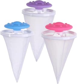 Kegelvormige washaar vanger 3 stuks in 3 kleuren - Effectieve verwijderaar voor katten- en hondenhaar, papierresten en pluizen — thumbnail 1