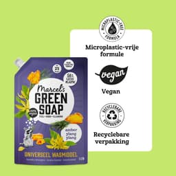 Marcel's Green Soap Universeel Wasmiddel Navulling - Amber & Ylang Ylang - 4 x 1L - 92 wasbeurten — thumbnail 4