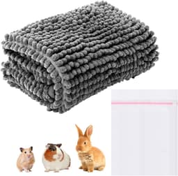 Wasbare Mat voor Cavia's en Kleine Dieren, 40 x 60 cm, Inclusief Waszak, Absorberend en Antislip, Ideaal voor Kooi en Binnengebruik, Grijs — thumbnail 1