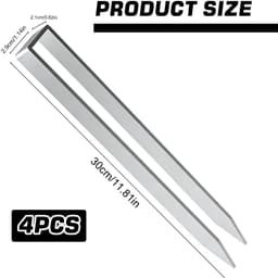Solidchoice- Grondankers U-vormig 4 stuks - Roestvrij Staal - Robuuste Bevestiging - Voor Rozenbogen - Tuin en Outdoor Structuren - Corrosiebestendig - Tuinankers — thumbnail 2