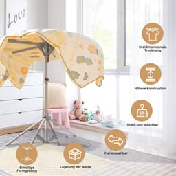 Dailygoods- Wasrek Inklapbaar - Hoogte Verstelbaar - Ruimtebesparend - Staand Droogrek - Kledingstandaard - Opvouwbaar Voor Binnen/Buiten — thumbnail 3