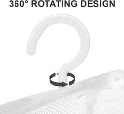Dailygoods- Waszak - Ademend Mesh - Hangende Waszak met Haak - Opvouwbaar - Grote Capaciteit - 3 Ladingen - Ruimtebesparend - Wasmand — thumbnail 3