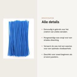 Dailygoods- Waslijn Gieten 2mm - Wasdraad - Wasvormmaterialen - Gereedschap voor Sieraden - Tandheelkundige Wasgieten - 100% Gloednieuw — thumbnail 4
