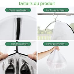 Dailygoods- Schoenwaszakken - 2 Stuks - Mesh Waszakken - Schoenbescherming - Waszakken voor Wasgoed - Wit - Duurzaam Materiaal — thumbnail 2