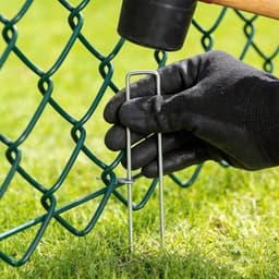 Grondankers Haringen - Bodemhaken Staal - Tuin Vastzetten - Roestbestendig Verzinkt - 100 Stuks - Zilver — thumbnail 2