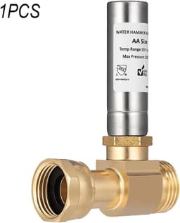 Waterslagdemper Wasmachine - Waterhamer Stopper - Leiding Geluid Reduceren - Messing Constructie - 3/4 inch - Goud — thumbnail 2