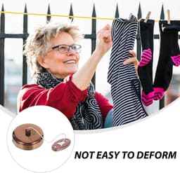 Uittrekbare Waslijn - Drooglijn Muurbevestiging - Kleding Drogen - Ruimtebesparend Ontwerp - 9.5 Centimeter - Roségoud — thumbnail 4