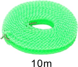 Waslijn Tuin Camping - Draagbare Kledinglijn - Kleding Drogen - Winddicht Hangerontwerp - 1000 cm - Groen — thumbnail 2