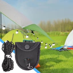 Droogtouw Reiswaslijn - Waslijn Camping - Kleding Drogen - Winddicht Antislip - 350 cm - Zwart — thumbnail 3