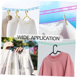 Waslijn Set - Reis Waslijn Kledinglijn - Kleding Drogen - Winddicht en Stevig - 3 Rollen - Zoals getoond — thumbnail 4