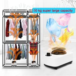 Elektrische Wasdroger - Droogrek Kleding - Kleding Drogen - Opvouwbaar 3-laags - 148x75x50cm - Geel — thumbnail 2
