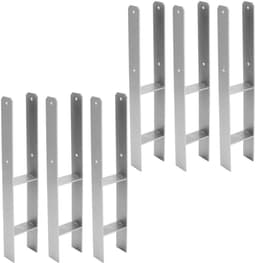 H-paalanker, 6 stuks, H-anker, paaldrager, grondanker voor palen, H-paalschoen voor omheining en broeikas, vierkante houten palen (111 x 600 mm) — thumbnail 1