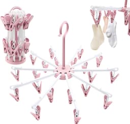 Droogrek voor Sokken en Ondergoed met 40 Clips, Vouwbare Hanger voor Kleine Kleding, Ideaal voor Thuisgebruik en Reizen — thumbnail 1