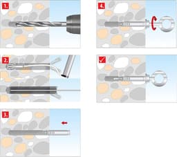 Spreidanker met oogje - Bevestigingsplug - Zware lasten bevestigen - 4-voudige spreiding - M10x60 25 stuks - Grijs — thumbnail 4