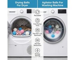 Wasdroger Balls Herbruikbare Anti Static 6 Pack, Mini Spiky Washer Agitator voor Huisdieren Haarverwijdering, Wasmachine Balls om Rimpels te verminderen, Droogtijd voor Fluffing Down Jacket, Beddengoed (Assorteerde Kleuren) — afbeelding 1