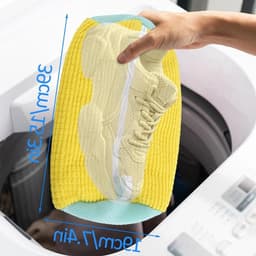 Dailygoods - NatureMan Wasschoenentas - Set van 2 schoenwasmachinetassen waszak voor wasmachine en droger, herbruikbaar voor de meeste schoenentassen en maten (geel) — thumbnail 5