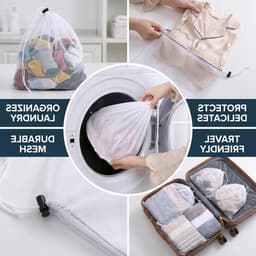 5-delige Wasnet voor Wasmachine – 30 x 40 cm, Fijnmazige Waszak met Koordstopper voor Ondergoed, Sokken, Handdoeken en Delicate Kleding — thumbnail 3