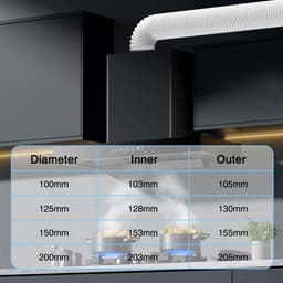 Afvoerslang - Flexibele slang - Ventilatie - Versterkte aluminiumfolie - 125 mm x 5 m - Wit — thumbnail 5