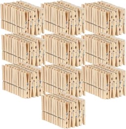 Houten Wasknijpers - Kledingklemmen Natuurlijk Hout - Wasgoed Ophangen - Onbehandeld Hardhout - 73 mm - Houtkleur — thumbnail 1
