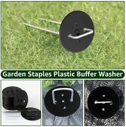Dailygoods- Bufferschijf 200 stuks - Kunststof onderlegschijven - Grondankers - Zwarte bufferschijven - Voor gazon/tenten - Afmeting 5,7 cm — thumbnail 1
