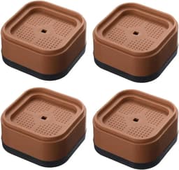 Wasmachine Voetjes - Anti Trilling Mat - Stil Gebruik - Schokabsorberend - 4 stuks - Bruin — thumbnail 1