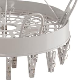 Opvouwbare Wasrek Met 24 Clips - Rond - Kunststof - Draagbaar - Voor Sokken - Handdoeken - Ondergoed En Babykleding - 32.5x32.5x33 cm — thumbnail 3