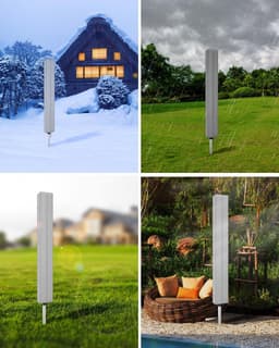 Droogmolen Hoes Universeel - Beschermhoes - 165x16x16 cm - Oxford-stof - Stofdicht, Regenbestendig en Zonwerend - Geschikt voor Tuin, Binnenplaats, Buiten en op de Camping - Grijs — thumbnail 3