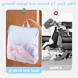 Grote wasnetten met handvatten en rits, 50 x 55 cm, ideaal voor ondergoed, delicate kleding en beddengoed — thumbnail 4
