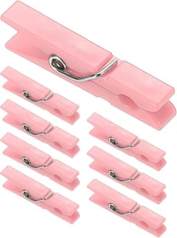 3.5cm Colored Clothespins - 100pcs Mini Colorful Plastic Clothes Clips - Strong Grip Photo Clips voor Photos - Hanging Clothes - Decorative Crafts - Pink — thumbnail 1