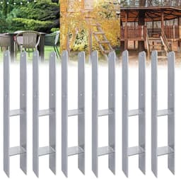 H-Post Steun H-Anker Set van Roestvrij Staal voor Buiten, Vaste Installaties, 91 x 600 mm, 5 mm Dikte, 6 Stuks, Duurzaam en Weerbestendig — thumbnail 1