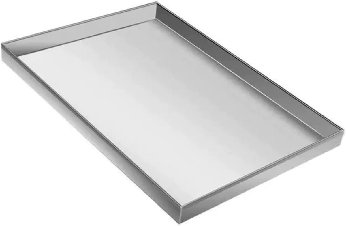 Roestvrijstalen lekbak - Metalen afvoerbak - Apparaten beschermen - 1.0 mm dik staal - 80 x 70 cm - Zilver — afbeelding 1