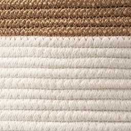 Katoenen touwmand, gevlochten opbergmand, wasmand groot, 36 x 44 x 38 cm, katoenen deken-organizer, babykamer kamer, cadeau voor thuis, parelmoer wit — thumbnail 2