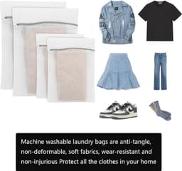 16 stuks wasnet - 2 maten waszak - duurzame waszak met netritssluiting - beha blouses - sokken ondergoed - babykleding reizen — thumbnail 3