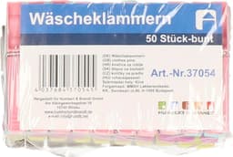 Wasknijpers set - 150 stuks - gekleurd - kunststof - 7 cm - was ophangen - Wasgoedknijpers — thumbnail 3