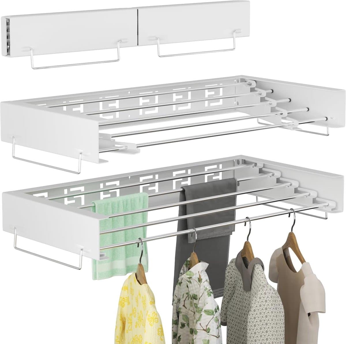 Inklapbaar Droogrek voor Beddengoed en Kleding – 50 x 182 x 102,5 cm, 17 Stangen, Geschikt voor Binnen en Buiten, Lichtgewicht en Ruimtebesparend — afbeelding 1