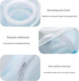 1 Pack Schoenen Waszak - Schoenen Waszak - Sneaker Wasmachine Zak - Hoge Kwaliteit Waszak met Ritssluiting - Herbruikbare en Duurzame Schoenen Waszak met Ritssluiting - Waszak voor Alle Schoenen-M - Wit - 26X25X7.5cm — thumbnail 5