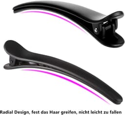 Haarklemmen Set - Kappers Clips - Haar Styling - Antislip Ontwerp - 12 cm 12 Stuks - Mat Zwart — thumbnail 2