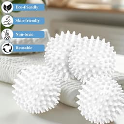 Daity 6 stuks - Herbruikbare wasballen die niet in de knoop raken - voor het verzachten van kleding - het verminderen van kreukels en statische elektriciteit. — thumbnail 3