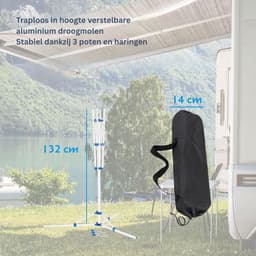 NBAP® Droogmolen met Voet voor Camping & Thuis - Wasrek Staand - Droogrek Inklapbaar - Zilver en Blauw — thumbnail 1
