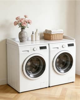 Wasmachine Werkblad - Droger Plank - Organisatie Ruimte - Met Veiligheidsstrip - 60x120x7.5cm - Houtkleur — thumbnail 1