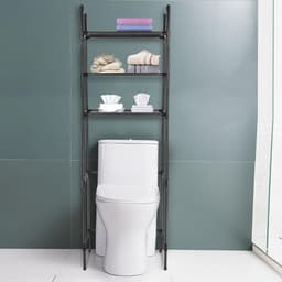 homewell Washing Machine Shelf, Storage Rack Above Toilet with 3 Shelves, Shelf Above the Washing Machine Metal for Toilet and Bathroom, Space-Saving Standing (150 x 50 x 26 cm) — thumbnail 3