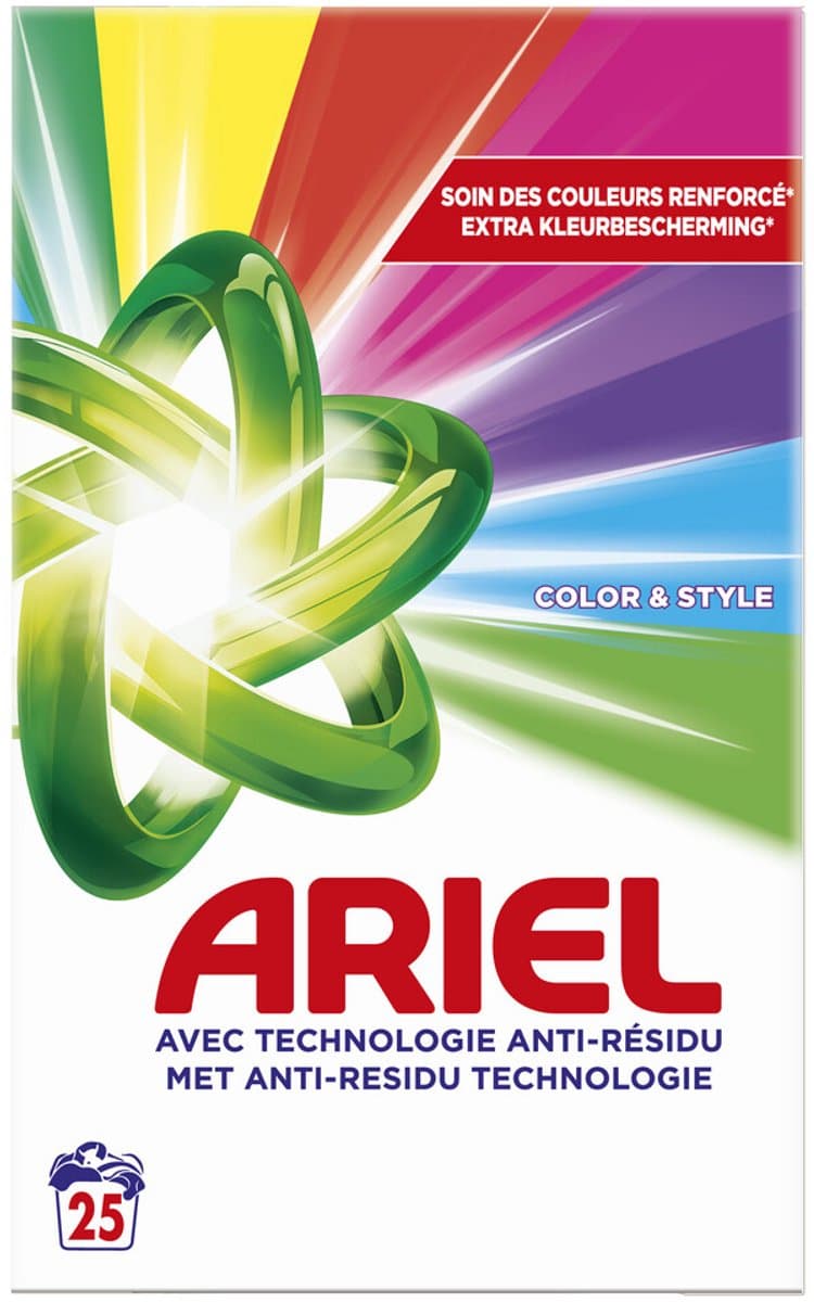 Ariel Waspoeder Color 25 Wasbeurten - 6 x 1,375 kg - Voordeelverpakking — afbeelding 1