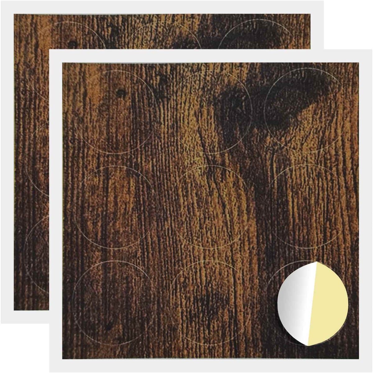 vidaXL - Zelfklevende - schroefcover - 2 - st - Rook - Eiken - Ø - 20 - x - 0,5 - mm — afbeelding 1