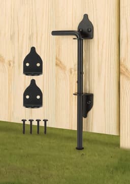Sterke 30 cm Zware Grondgrendel voor Hekken en Poorten - Zwart Staal — thumbnail 1