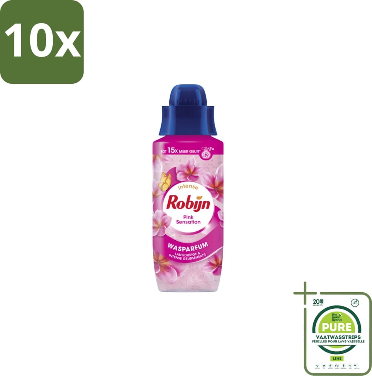 10 x Robijn Wasparfum Pink Sensation 324 ml - Grootverpakking - Wasparfum - Wasgeur - Geurboost - Wasmiddel - Wasgeur Intensief — afbeelding 1