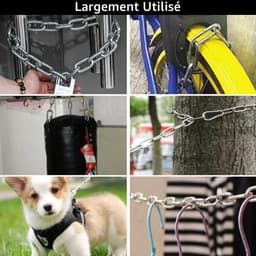 Roestvrij stalen ketting 6 meter - 304 legering - multifunctioneel voor hekken, honden, zwaaien, drogen wasgoed — thumbnail 4