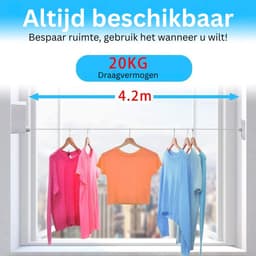 CLVP® Waslijn Uittrekbaar - Wanddroogrek - Wasdraad — thumbnail 4